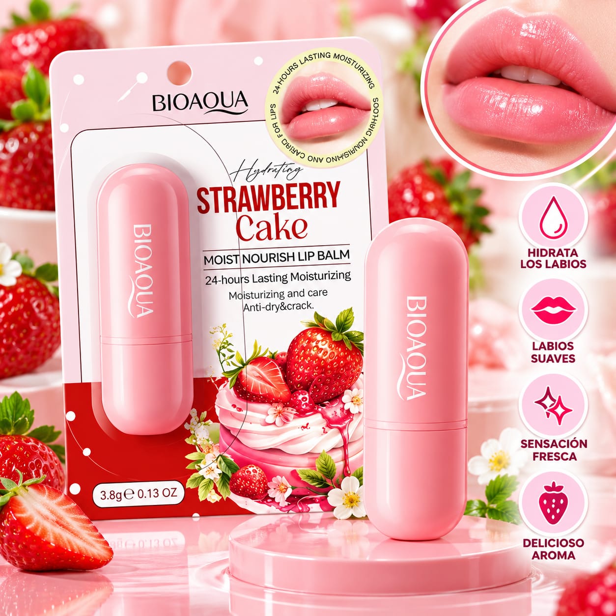 Bálsamo Labial Bioaqua Strawberry Cake 3.8 g